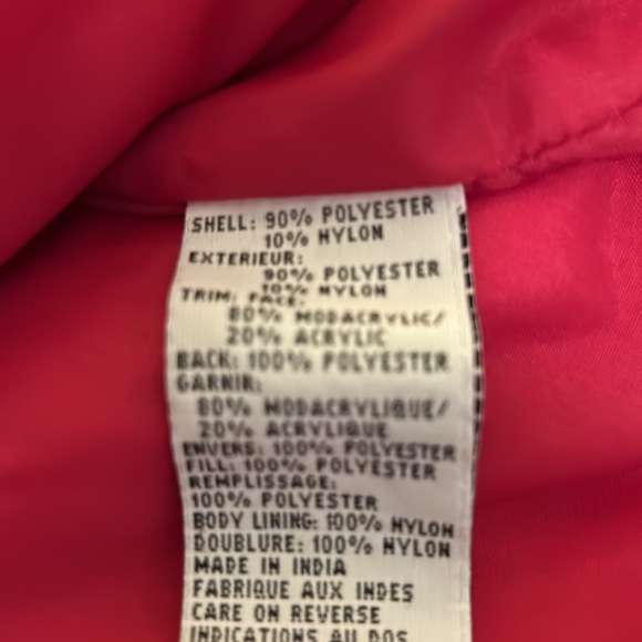 Talbots red jacket with black faux fur on collarr and cuff. - Picture 7 of 7